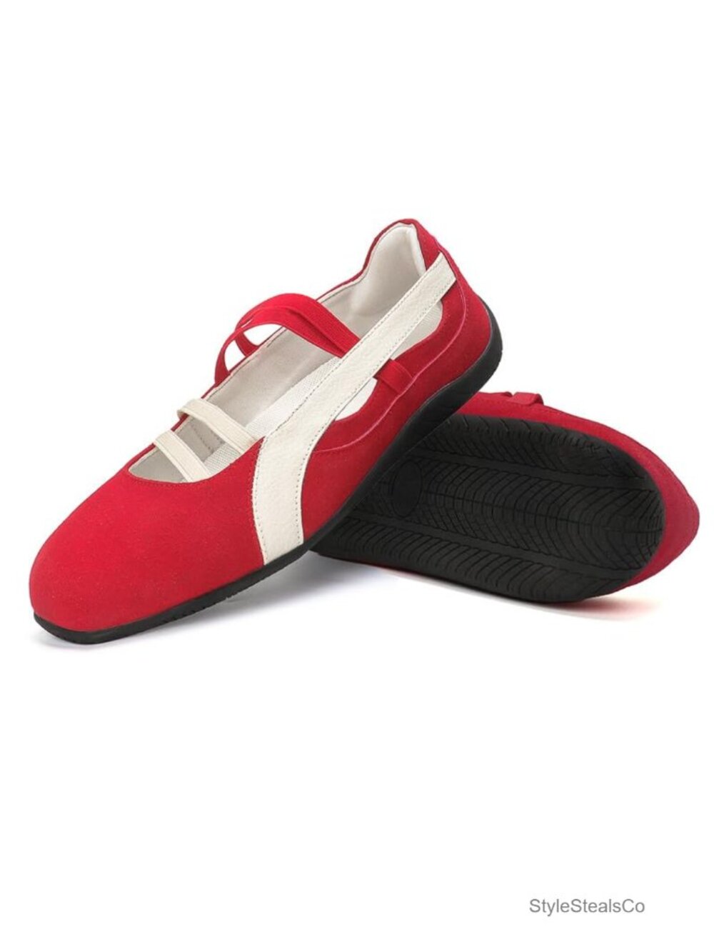 MAVMAX Mary Jane Ballet Sneakers Women Elastic Strap Non Slip Foam Insole